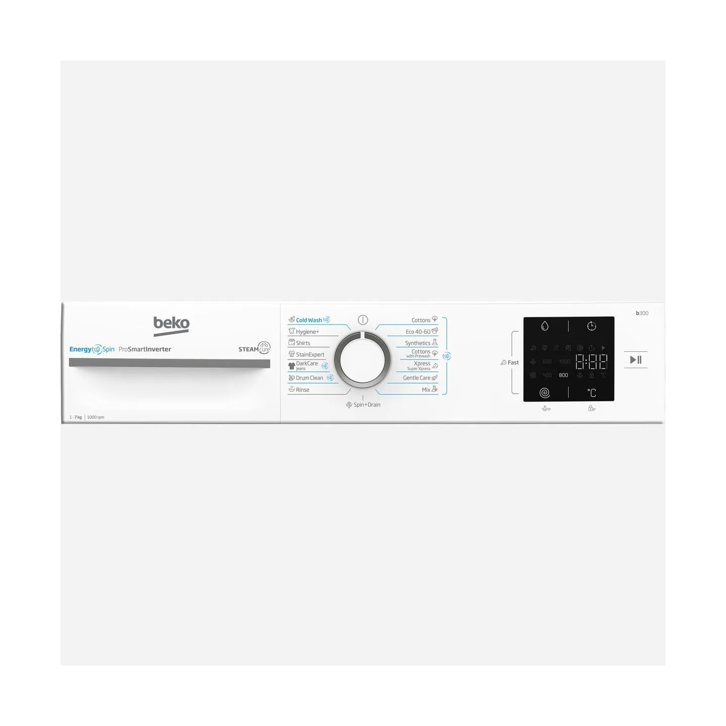 Beko Washing machine BM3WFSU37013WW, 7 kg, Energy class A, 49.6 cm, 1000 rpm, Inverter motor, Steam Cure / BM3WFSU37013WW