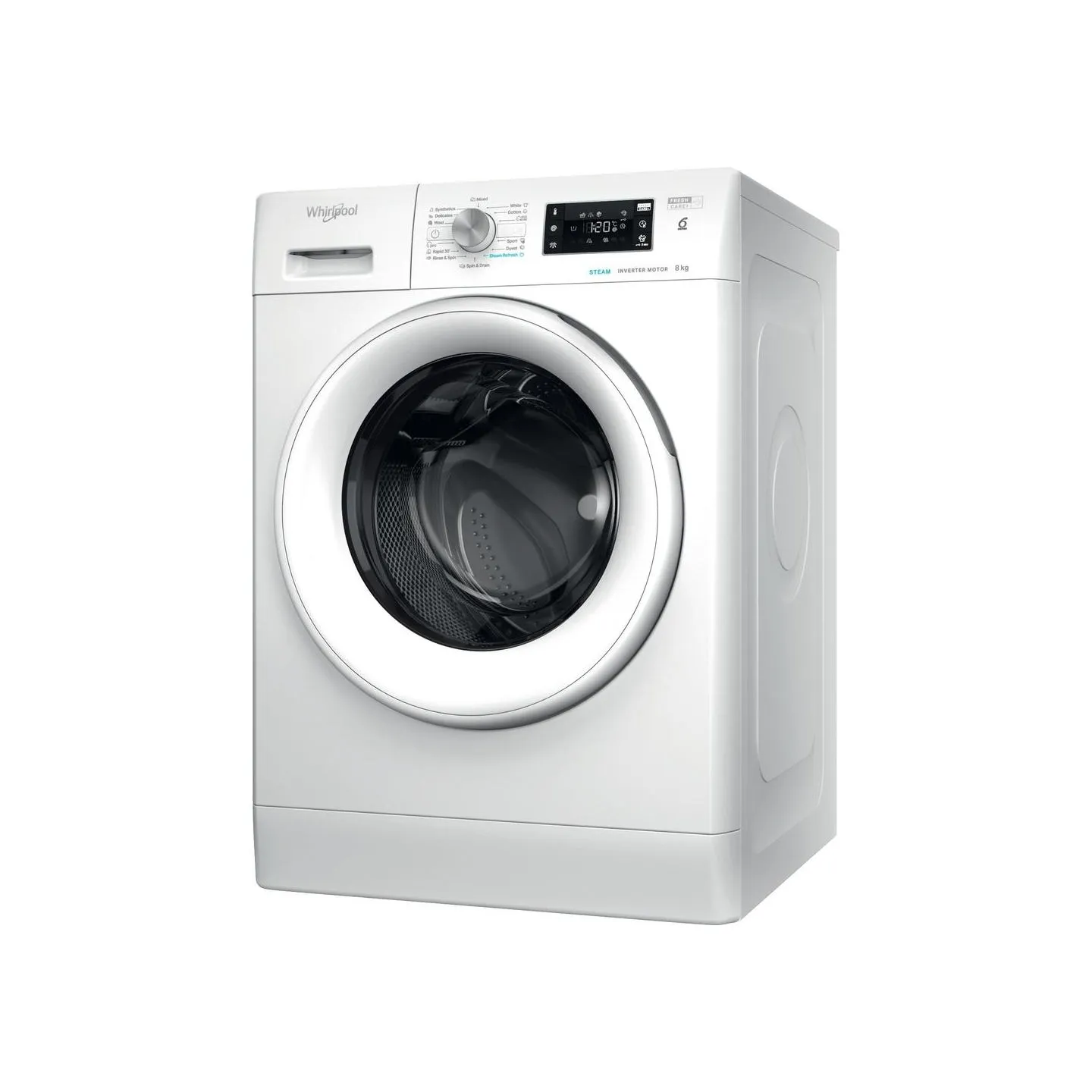 Whirlpool Washing machine FFB 8258 WV EE, 8 kg, 1200 rpm, Energy class B, Depth 63 cm, Steam refresh / FFB8258WVEE