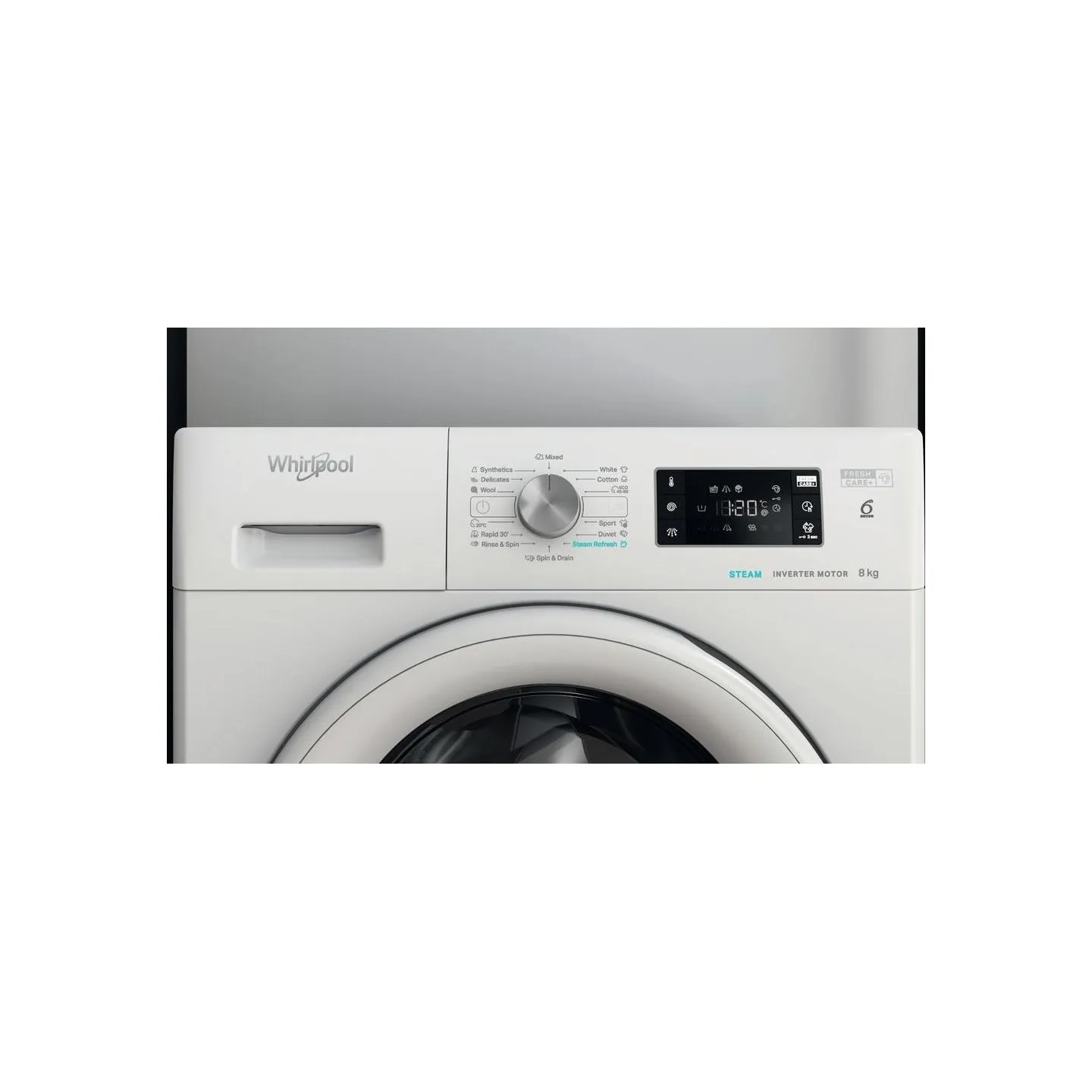 Whirlpool Washing machine FFB 8258 WV EE, 8 kg, 1200 rpm, Energy class B, Depth 63 cm, Steam refresh / FFB8258WVEE