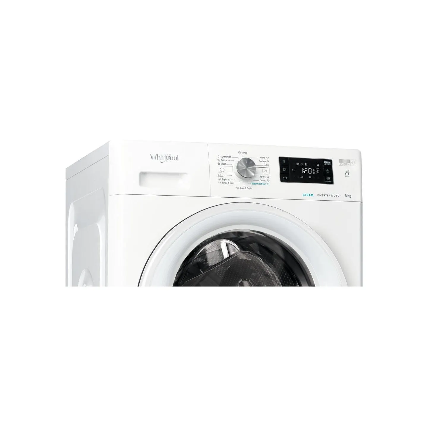 Whirlpool Washing machine FFB 8258 WV EE, 8 kg, 1200 rpm, Energy class B, Depth 63 cm, Steam refresh / FFB8258WVEE