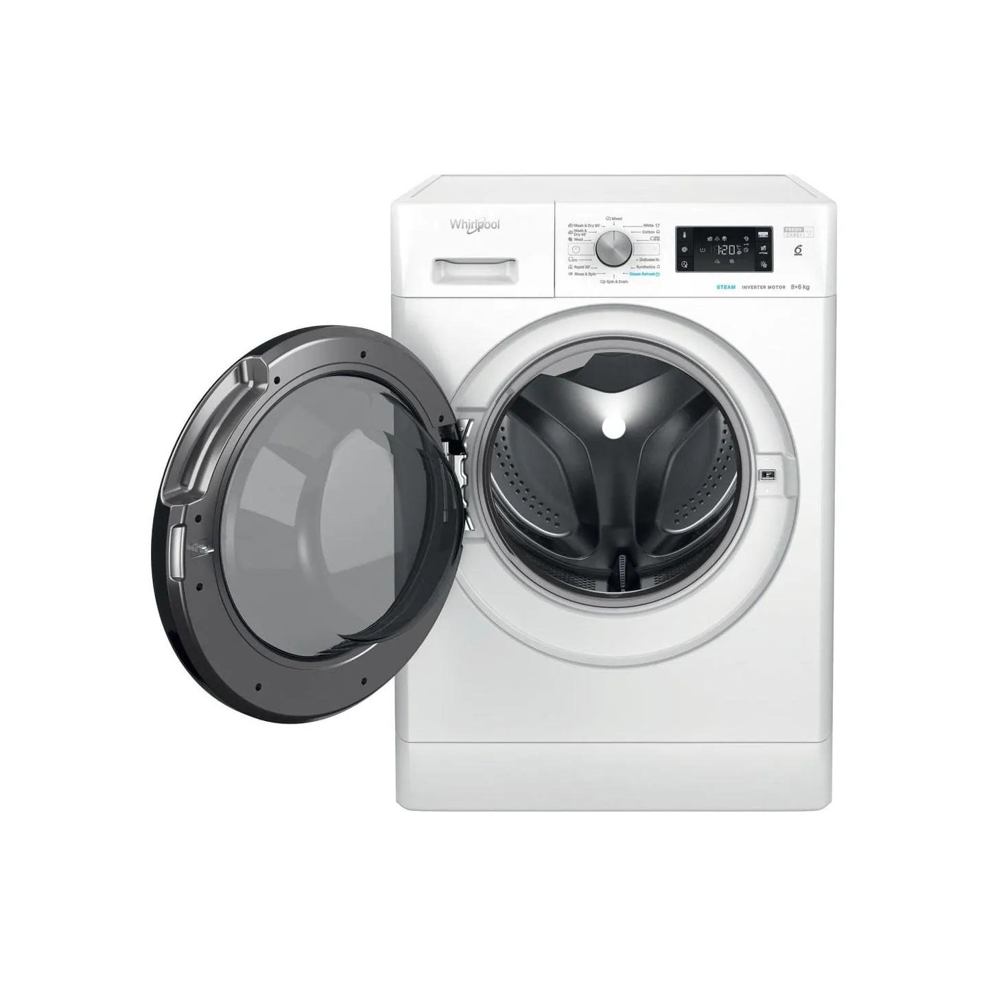 Whirlpool Washing machine - Dryer FFWDB 864349 BV EE, 1400 rpm, Energy class D, 8kg - 6kg, Depth 54 cm, Inverter motor, Steam Re