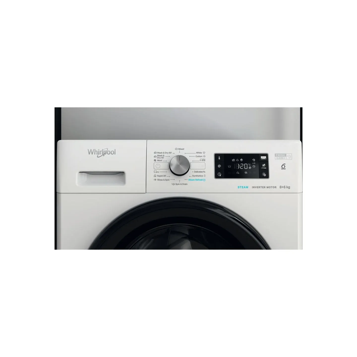 Whirlpool Washing machine - Dryer FFWDB 864349 BV EE, 1400 rpm, Energy class D, 8kg - 6kg, Depth 54 cm, Inverter motor, Steam Re