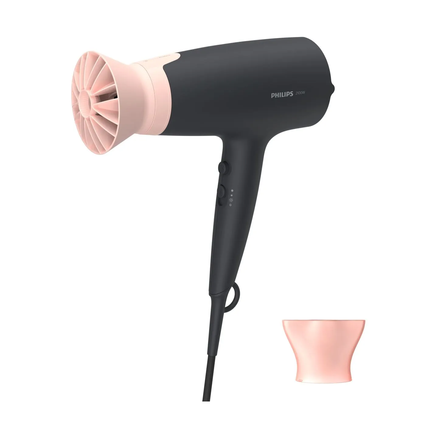 Philips 3000 series Hair Dryer BHD350/10, 2100W, 6 heat and speed settings, Advanced ionizing care, ThermoProtect Supplement / B