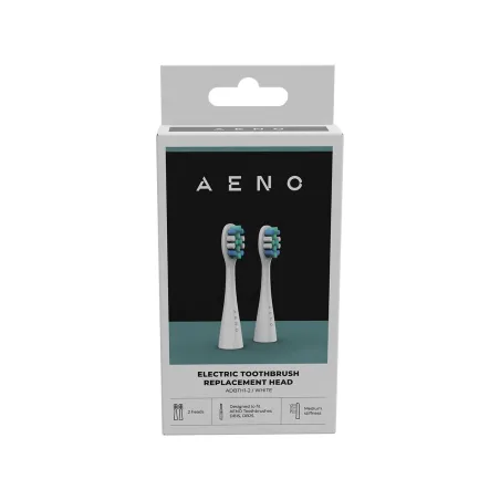 Aeno Replacement toothbrush heads, White, Dupont bristles, 2pcs in set (for ADB0001S/ADB0002S)