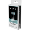 Aeno Replacement toothbrush heads, White, Dupont bristles, 2pcs in set (for ADB0001S/ADB0002S)