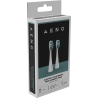 Aeno Replacement toothbrush heads, White, Dupont bristles, 2pcs in set (for ADB0001S/ADB0002S)