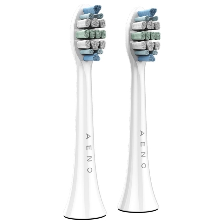 Aeno Replacement toothbrush heads, White, Dupont bristles, 2pcs in set (for ADB0003/ADB0005 and ADB0004/ADB0006)