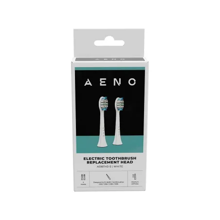 Aeno Replacement toothbrush heads, White, Dupont bristles, 2pcs in set (for ADB0003/ADB0005 and ADB0004/ADB0006)