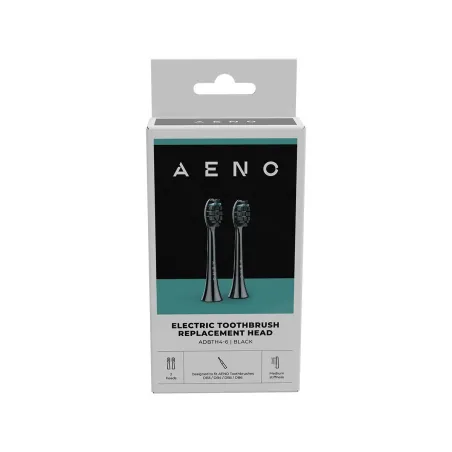 Aeno Replacement toothbrush heads, Black, Dupont bristles, 2pcs in set (for ADB0004/ADB0006 and ADB0003/ADB0005)
