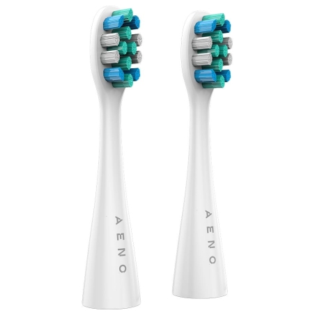 Aeno Replacement toothbrush heads, White, Dupont bristles, 2pcs in set (for ADB0007/ADB0008)