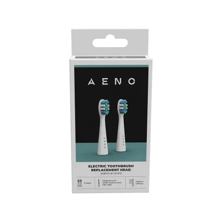 Aeno Replacement toothbrush heads, White, Dupont bristles, 2pcs in set (for ADB0007/ADB0008)
