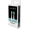 Aeno Replacement toothbrush heads, White, Dupont bristles, 2pcs in set (for ADB0007/ADB0008)