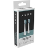 Aeno Replacement toothbrush heads, White, Dupont bristles, 2pcs in set (for ADB0007/ADB0008)