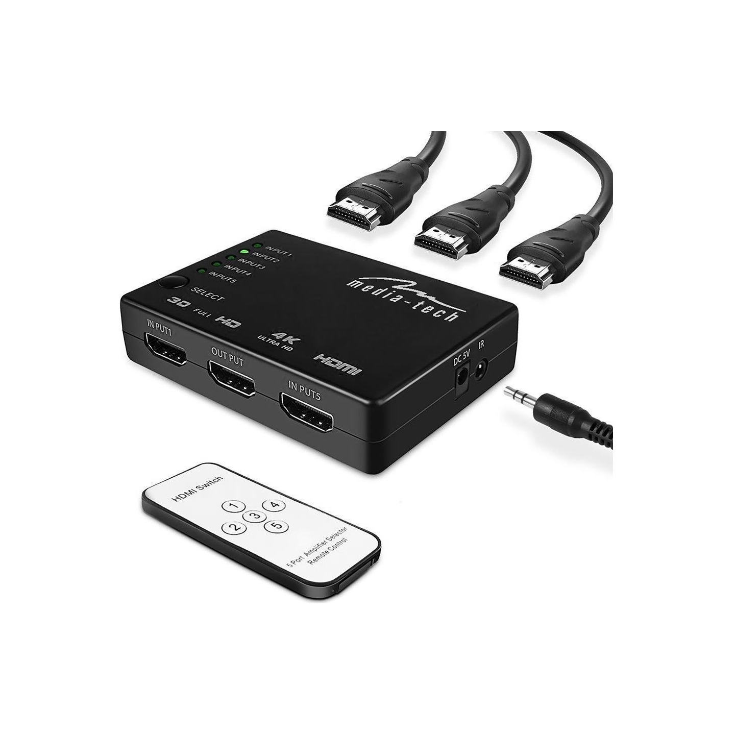 Media-Tech MT5207 5xHDMI switch 4K