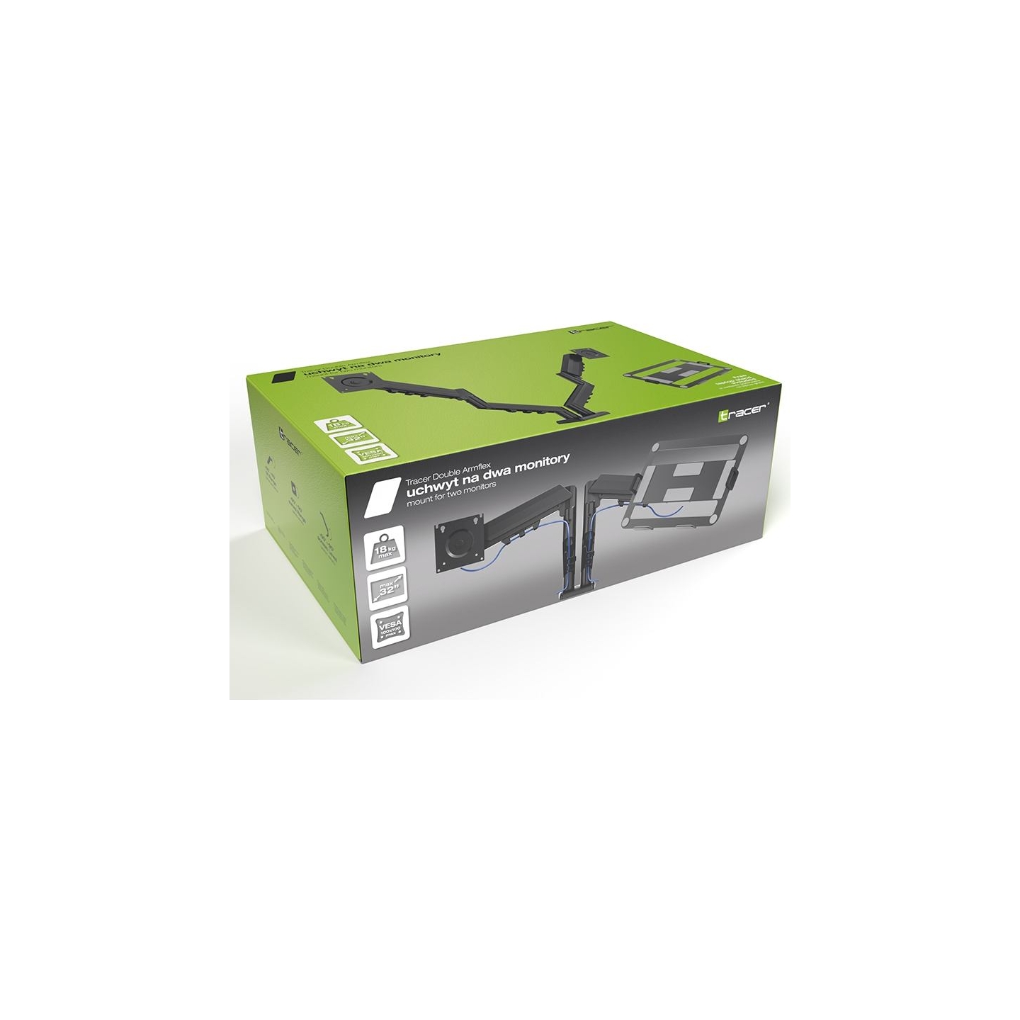 Tracer 47660 Double Armflex (max 32 max 18kg) Mount For Two Monitors