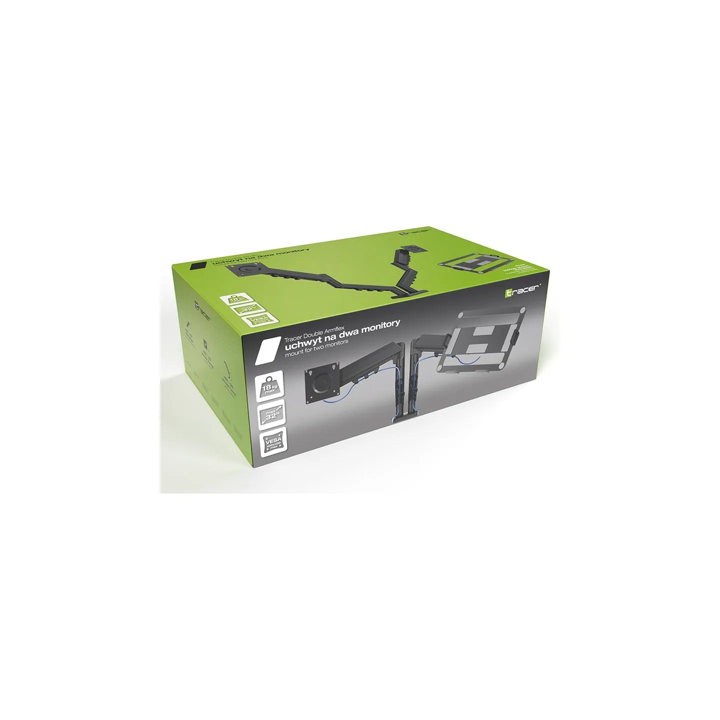 Tracer 47660 Double Armflex (max 32 max 18kg) Mount For Two Monitors