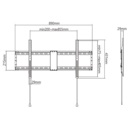 Gembird TV Wall Mount 43 - 90 inch 70 kg fixed