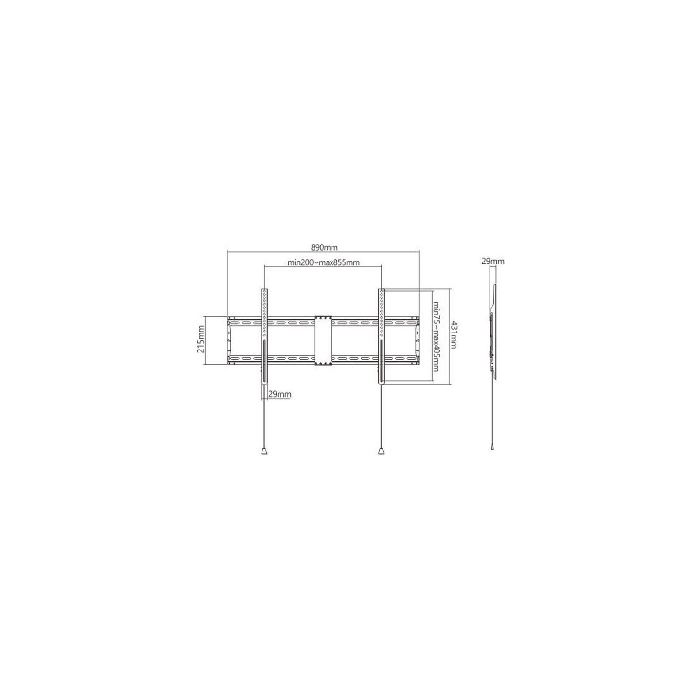 Gembird TV Wall Mount 43 - 90 inch 70 kg fixed