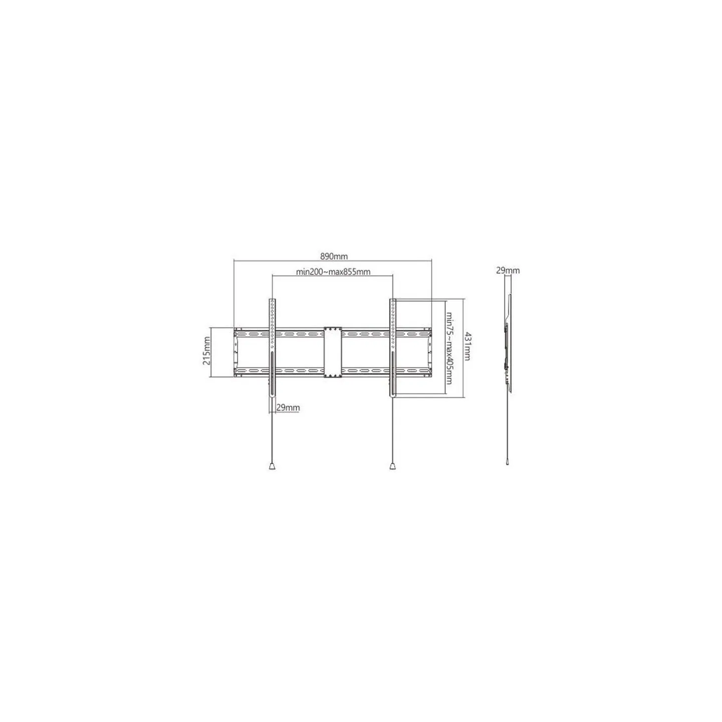 Gembird | Wall mount | Fixed | 43-90 " | Maximum weight (capacity) 70 kg | Black