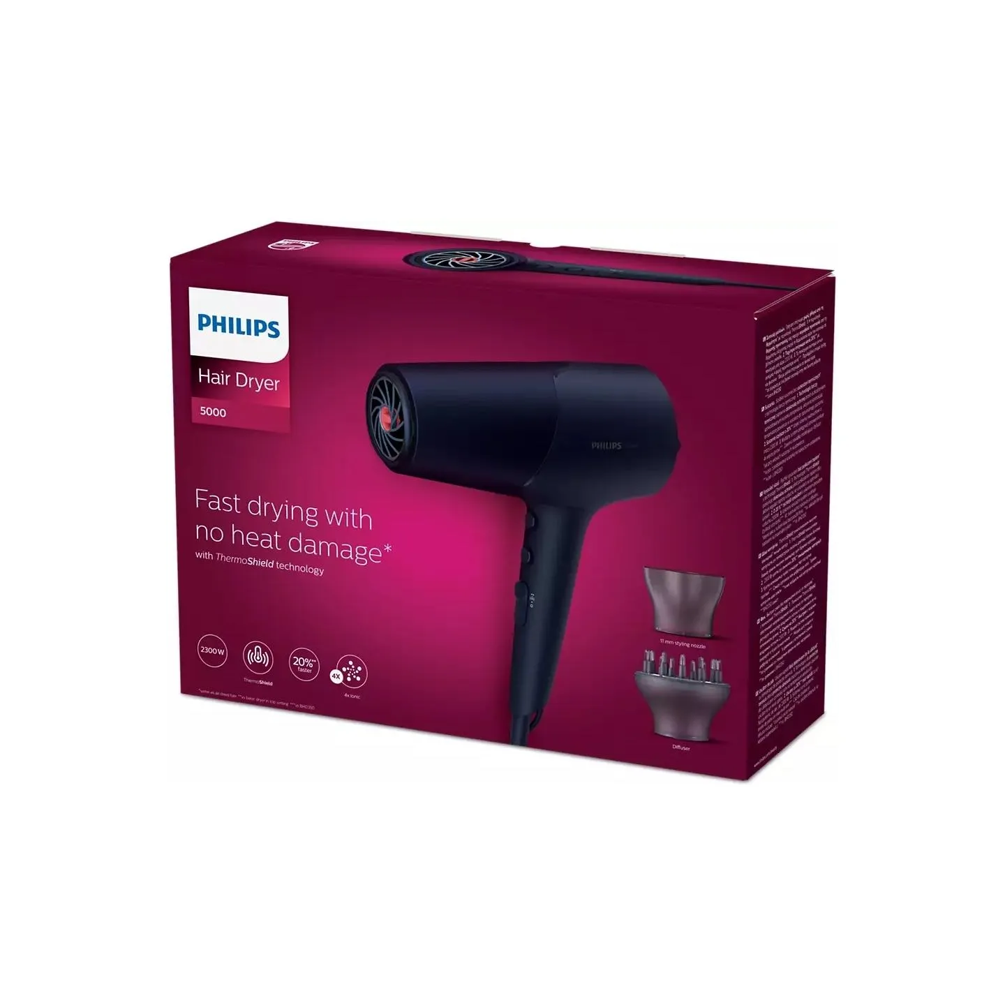 Philips 5000 Series Hairdryer BHD510/00, 2300W, ThermoShield technology, 3 heat and 2 speed settings / BHD510/00