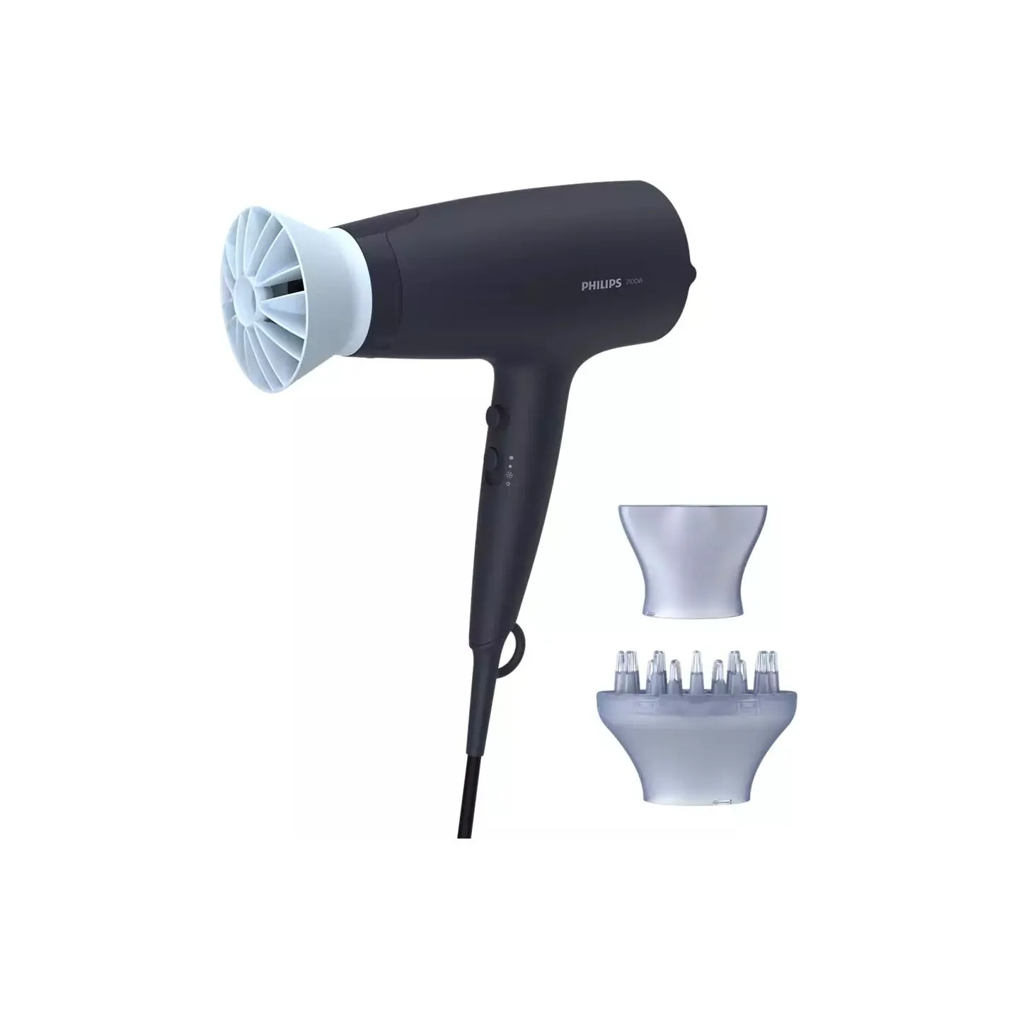 Philips | Hair Dryer | BHD360/20 | 2100 W | Number of temperature settings 6 | Ionic function | Diffuser nozzle | Black/Blue