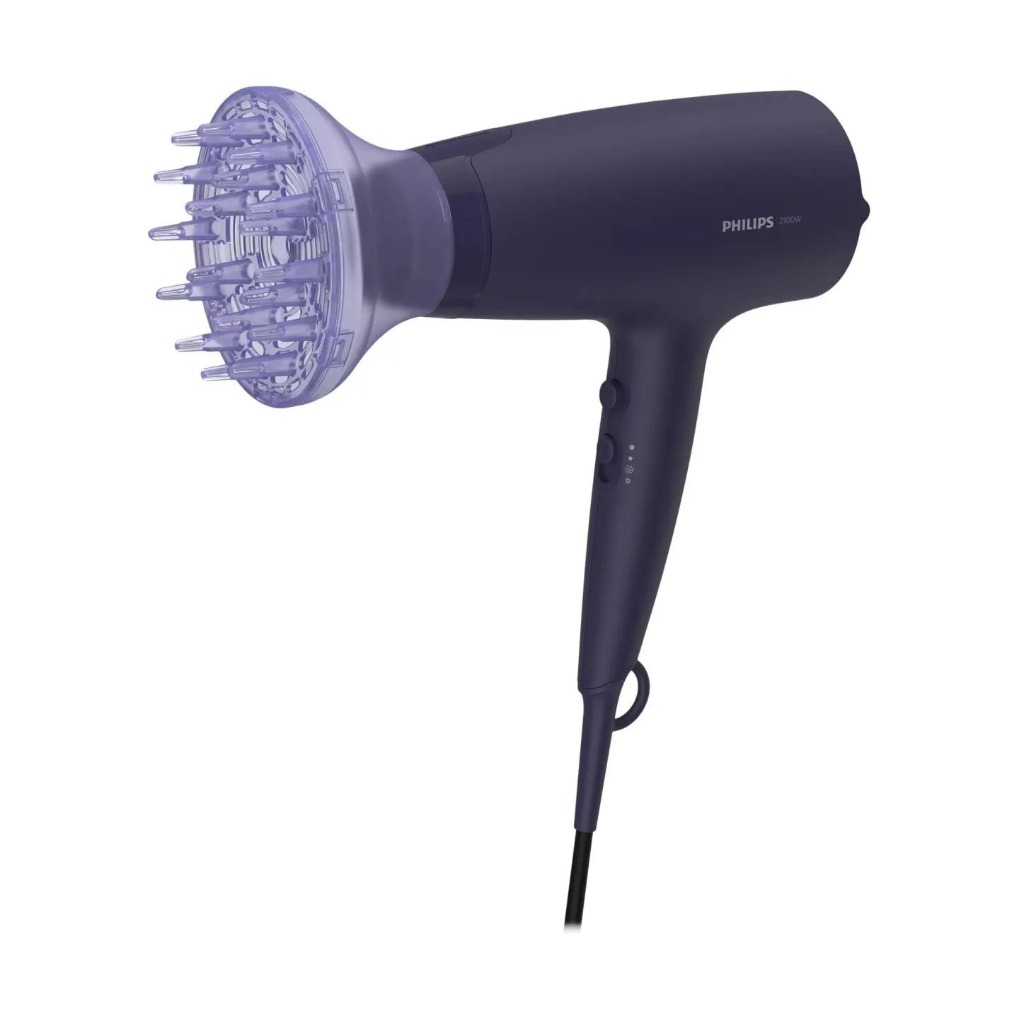 Philips | Hair Dryer | BHD360/20 | 2100 W | Number of temperature settings 6 | Ionic function | Diffuser nozzle | Black/Blue