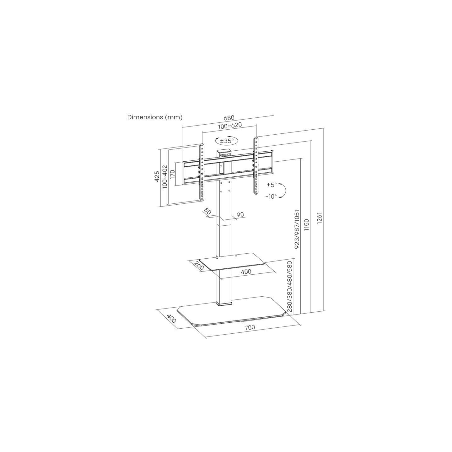 Gembird TV floor stand 43 - 86 black