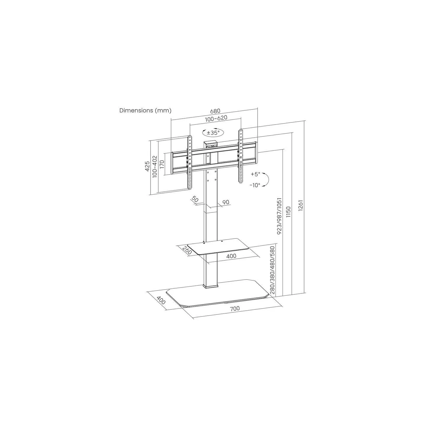 Gembird TV floor stand 43 - 86 black