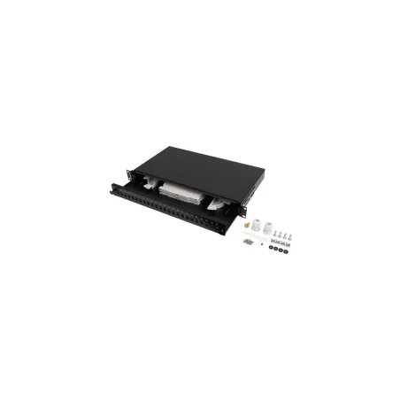 Lanberg Rackmount 19" 1U Fiber Patch panel 24xSC Simplex/24XLC Duplex Black with Accessories | FOP1-24SS-LDB