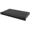 Lanberg Rackmount 19" 1U Fiber Patch panel 24xSC Simplex/24XLC Duplex Black with Accessories | FOP1-24SS-LDB