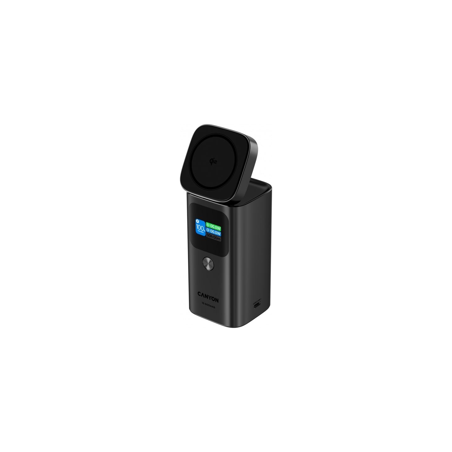Canyon Qi2 magnetic power bank OnPower 150 15000mAh Aluminium Dark grey
