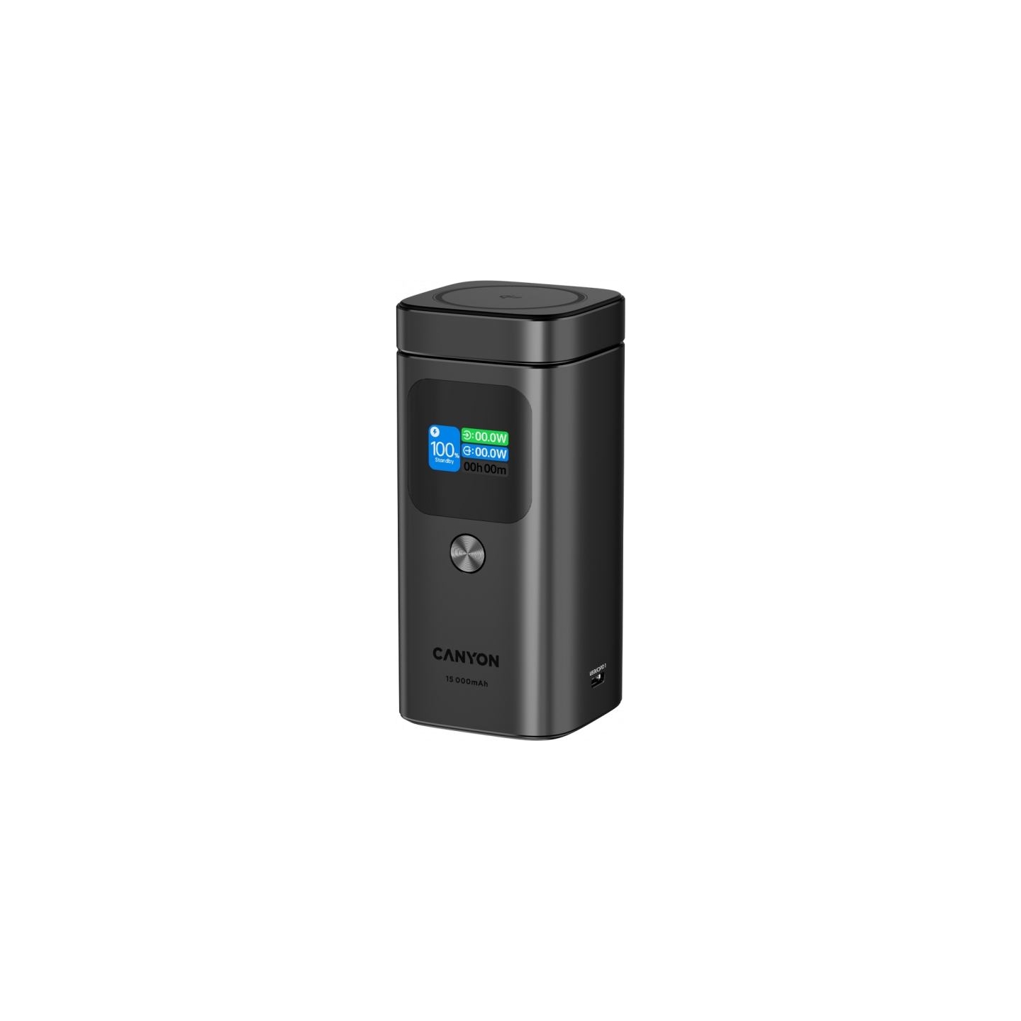 Canyon Qi2 magnetic power bank OnPower 150 15000mAh Aluminium Dark grey