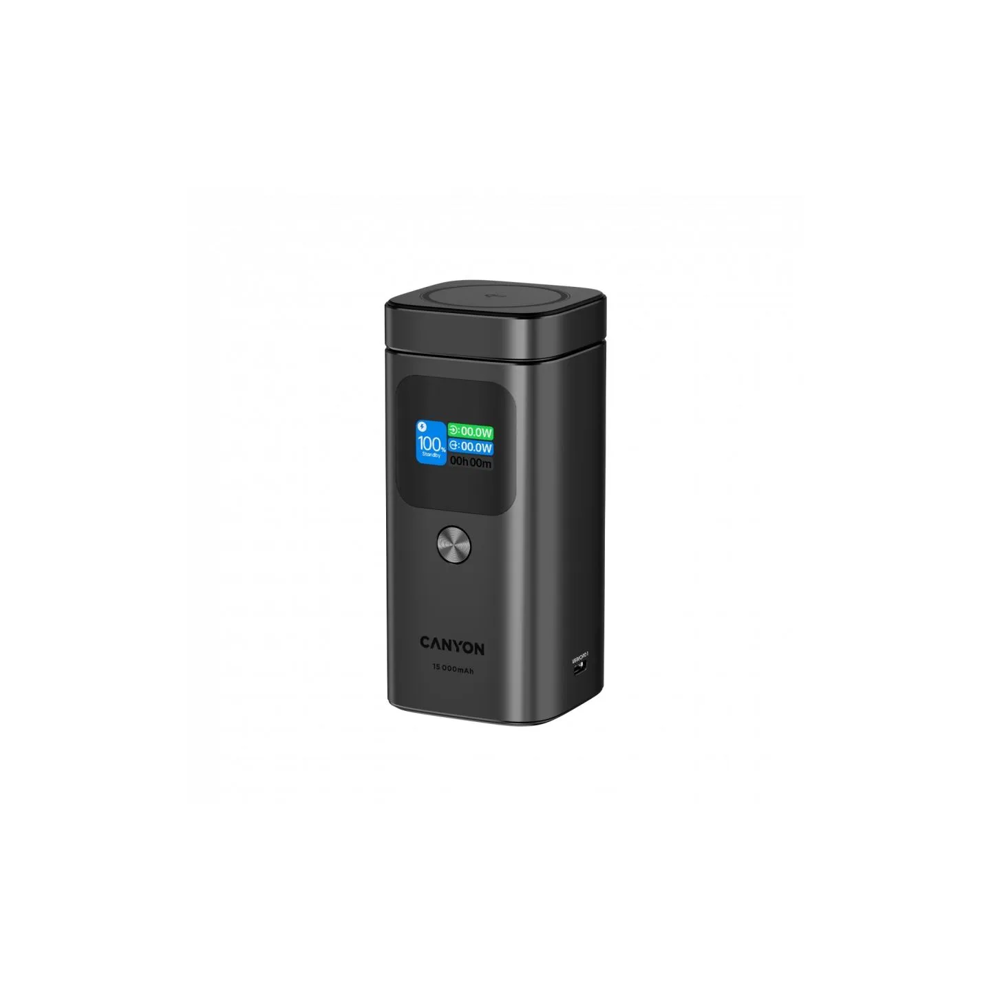 Canyon Qi2 magnetic power bank OnPower 150 15000mAh Aluminium Dark grey