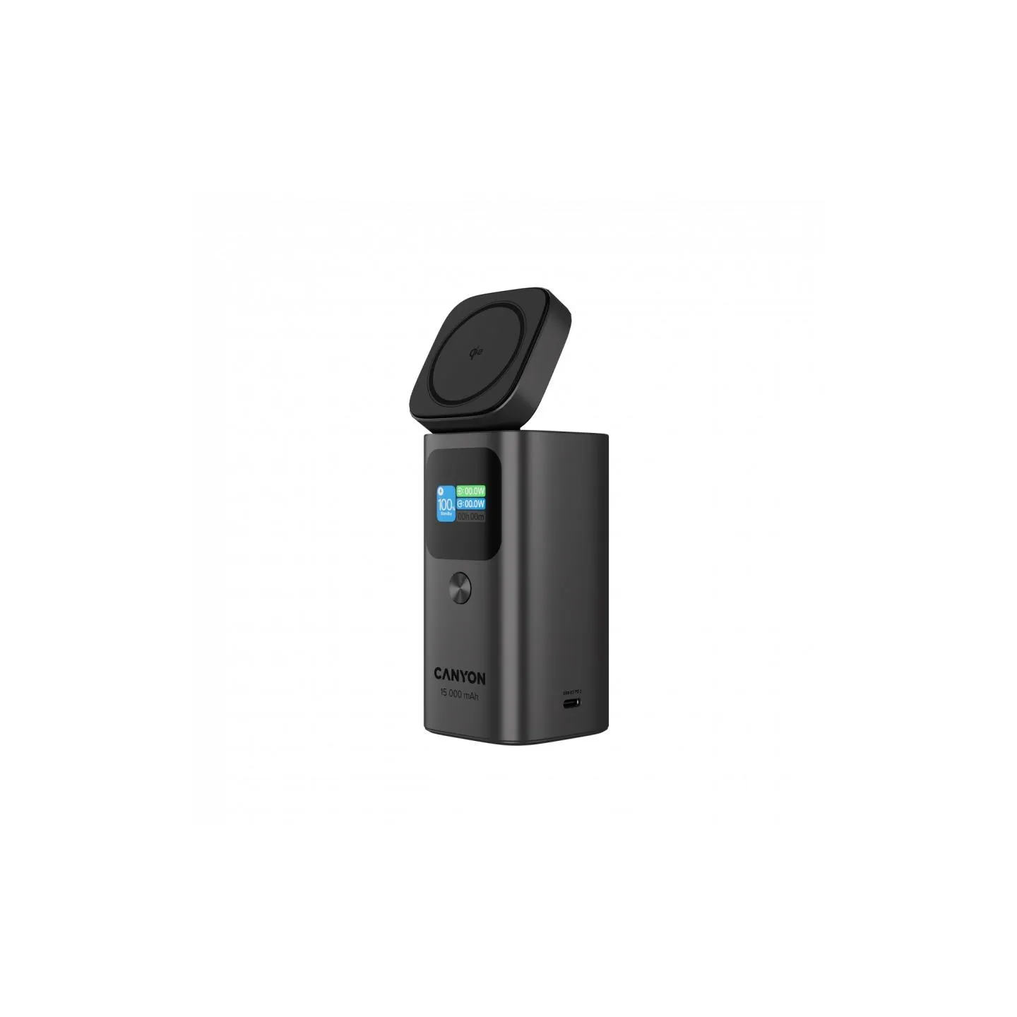 Canyon Qi2 magnetic power bank OnPower 150 15000mAh Aluminium Dark grey