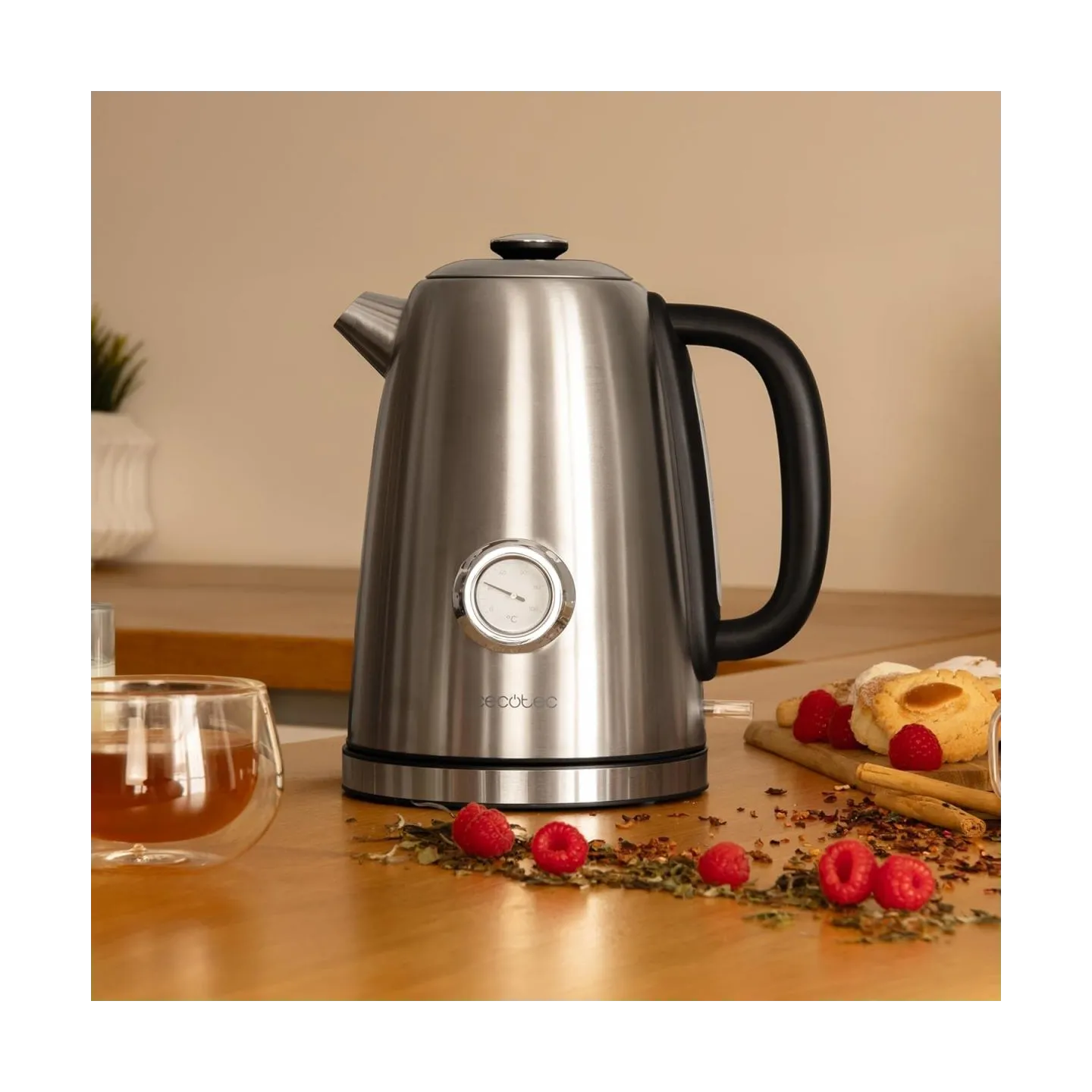 Cecotec Kettle | Thermosense 620 Vintage | Electric | 2200 W | 1.7 L | Stainless steel | 360° rotational base | Stainless steel