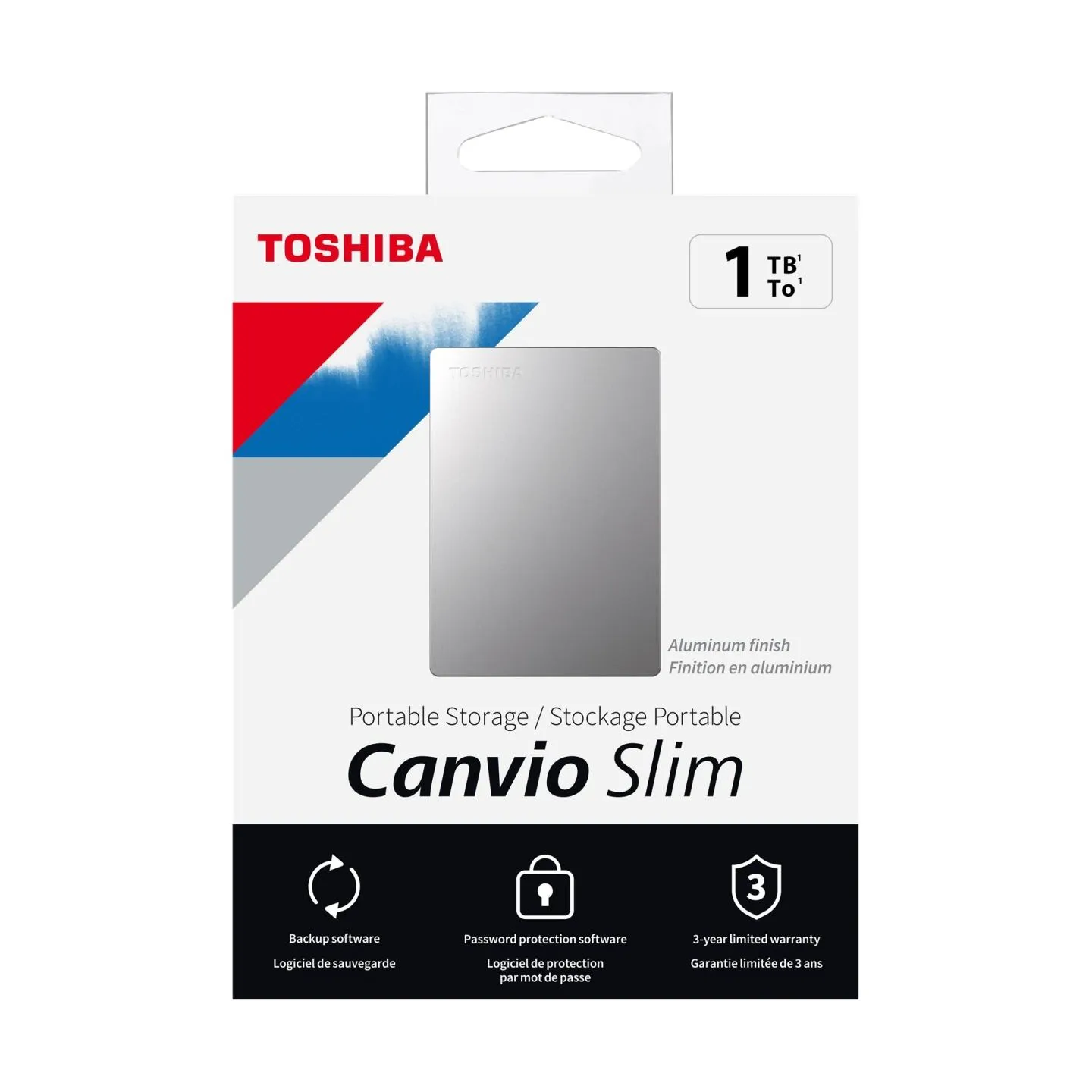 Toshiba Canvio Slim | HDTD310ES3DA | 1000 GB | 2.5 " | USB 3.2 Gen1 | Silver