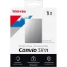 Toshiba Canvio Slim | HDTD310ES3DA | 1000 GB | 2.5 " | USB 3.2 Gen1 | Silver