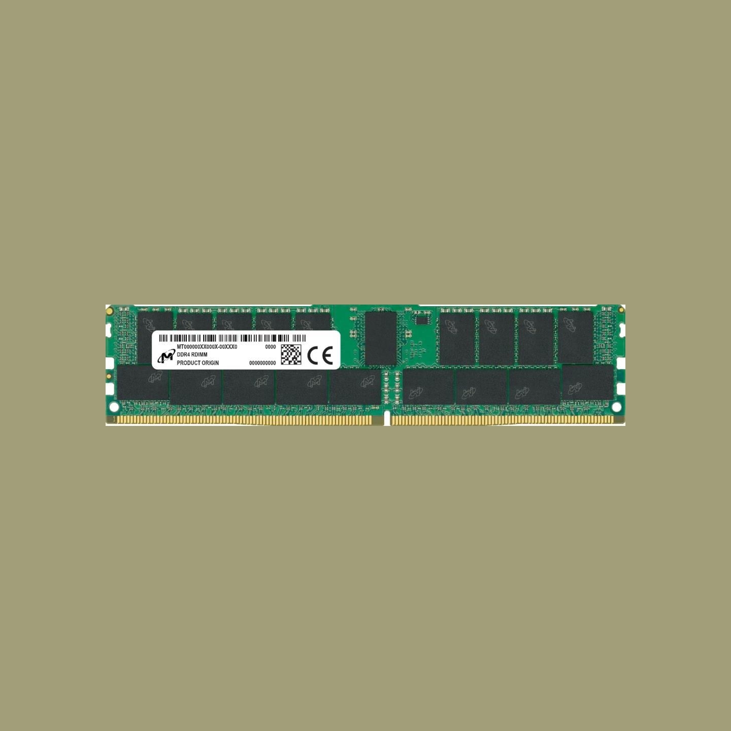 Micron Server Memory Module|MICRON|DDR4|16GB|RDIMM/ECC|3200 MHz|1.2 V|Chip Organization 2048Mx72|MTA18ASF2G72PDZ-3G2R
