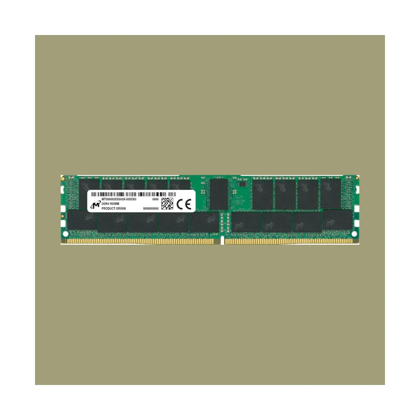 Micron Server Memory Module|MICRON|DDR4|16GB|RDIMM/ECC|3200 MHz|1.2 V|Chip Organization 2048Mx72|MTA18ASF2G72PDZ-3G2R