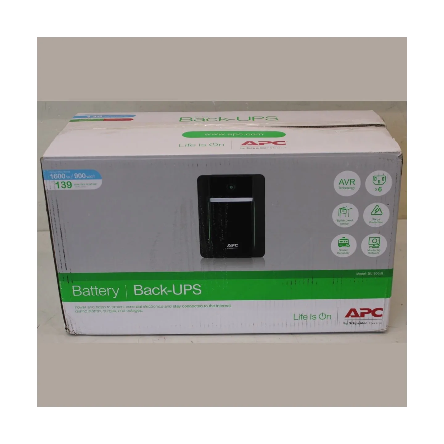 Schneider APC Back-UPS 1600VA, 230V, AVR, IEC Sockets |  Schneider Electric Back-UPS, Tower | BX1600MI | 1600 VA | 900 W | DAMAG