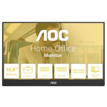 AOC Monitor 16T20E2 15.6 inches IPS Mini HDMI USB-C Speakers