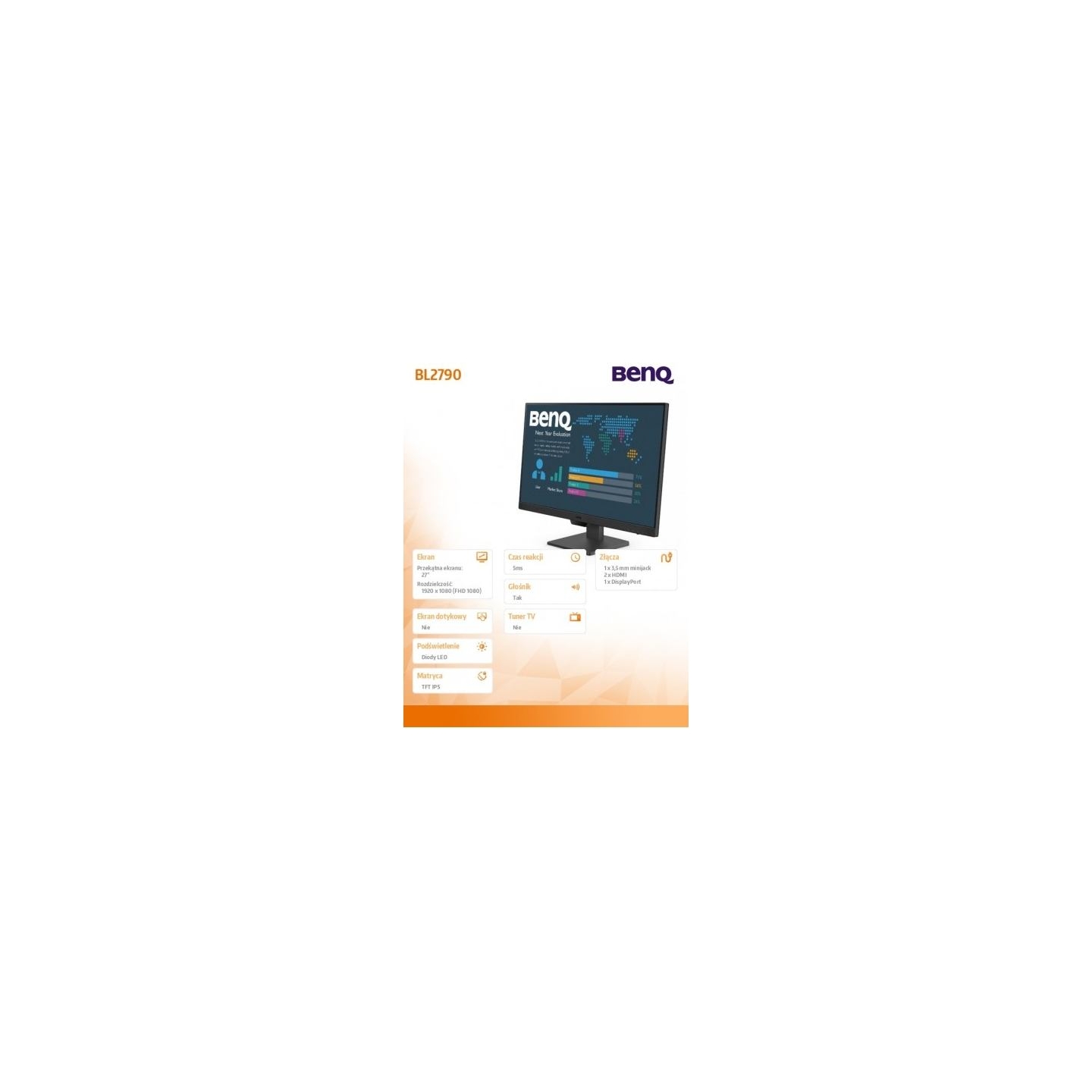 Benq Monitor 27 inches BL2790 LED 4ms/IPS/20mln:1/HDMI