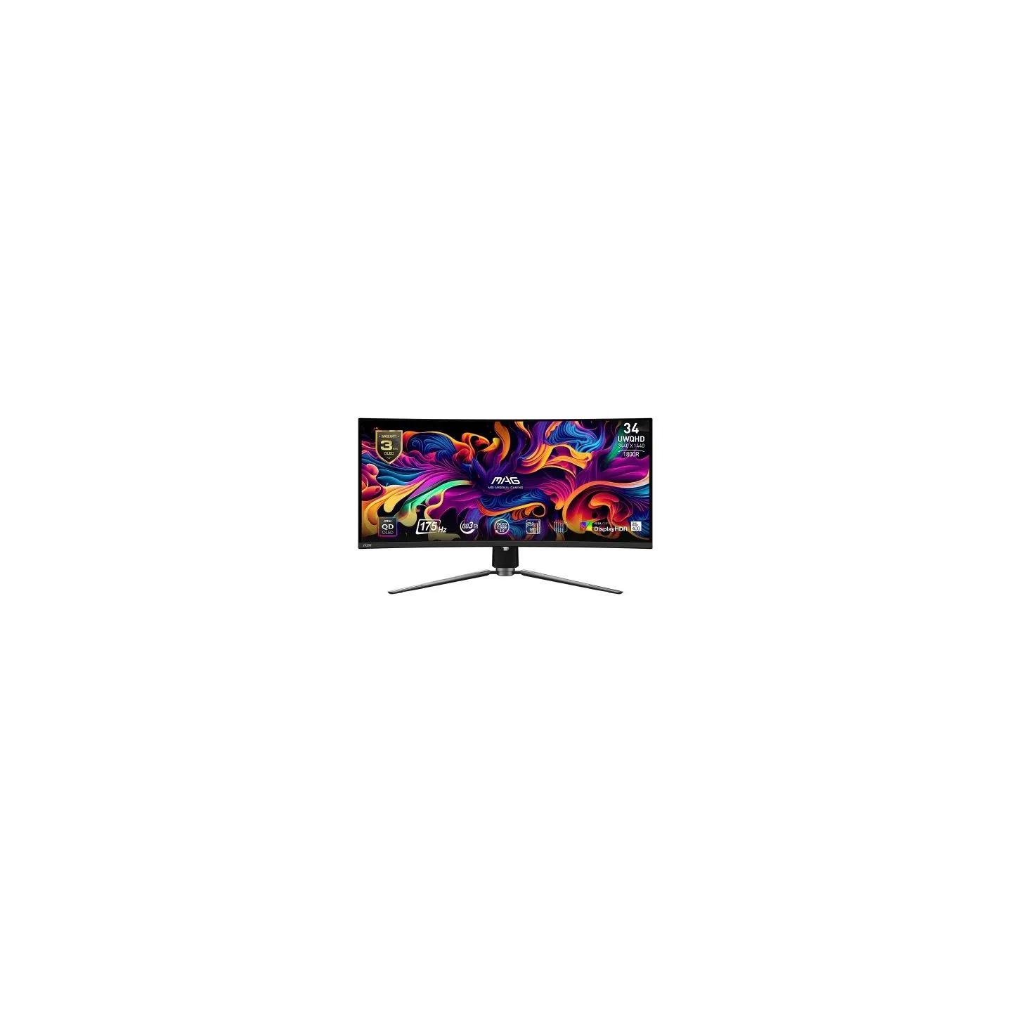 MSI Monitor MAG 341CQP QD-OLED 34 inches/QD-LED/UWQHD/Curved/175Hz/Black