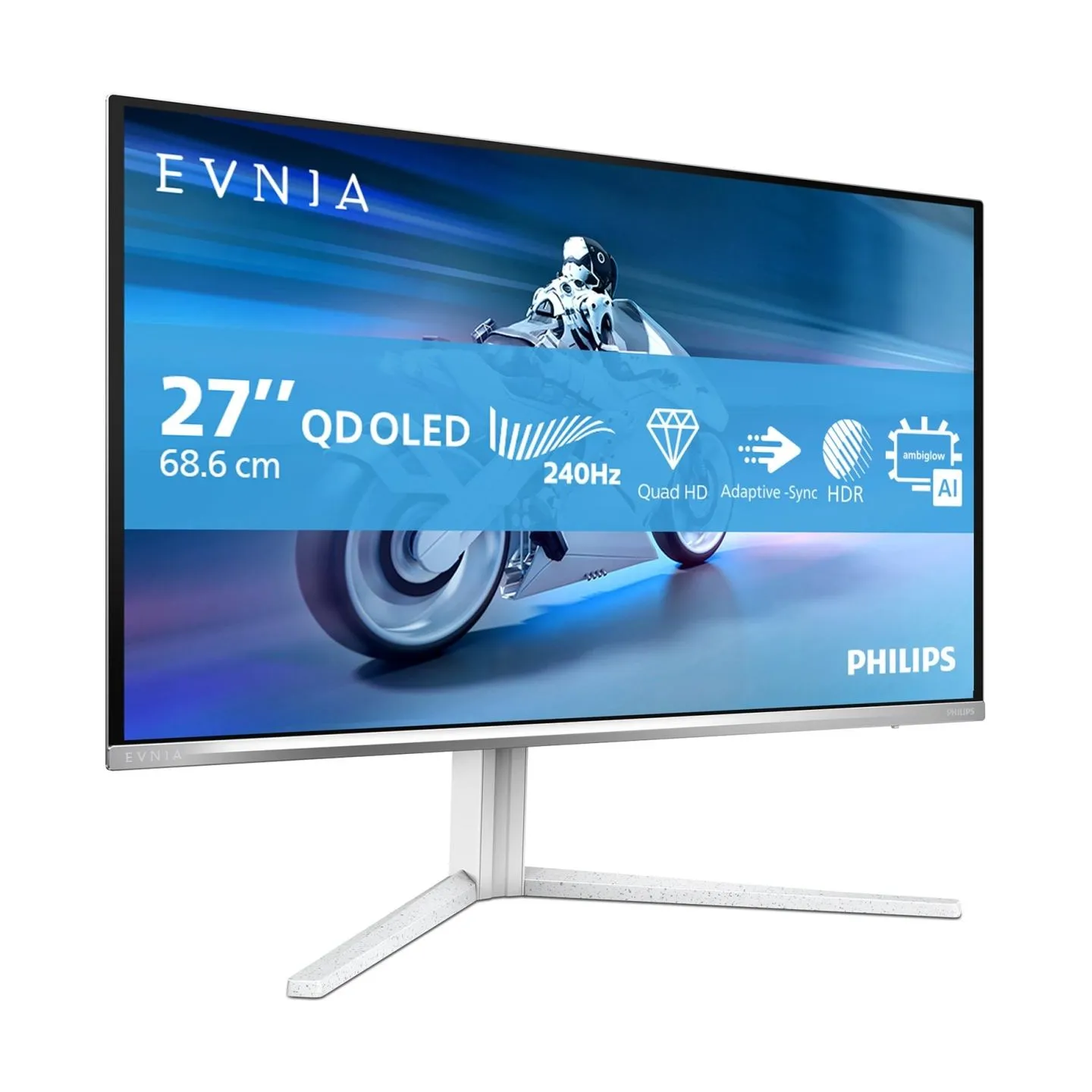 Philips 27M2N6501L/00 | 27 " | QD-OLED | 16:9 | 240 Hz | 0.03 ms | 2560 x 1440 pixels | 400 cd/m² | HDMI ports quantity 2 | Whit