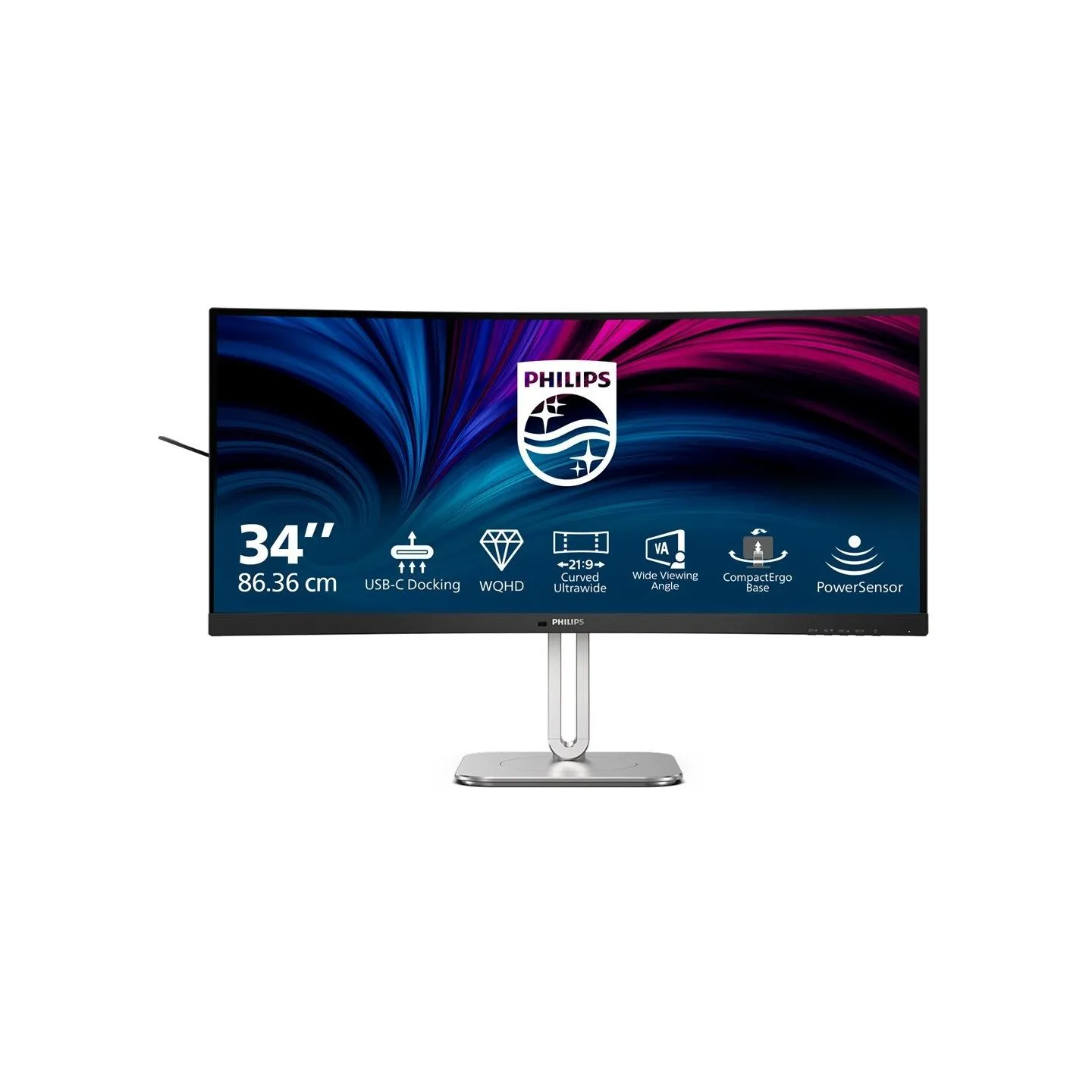Philips Monitor 34B2U5600C 34 inches Curved VA HDMIx2 DP HAS USB-C Speakers