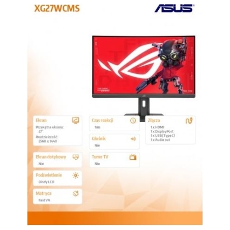 Asus Monitor 27 inches XG27WCMS ROG FHD 280Hz HDMI