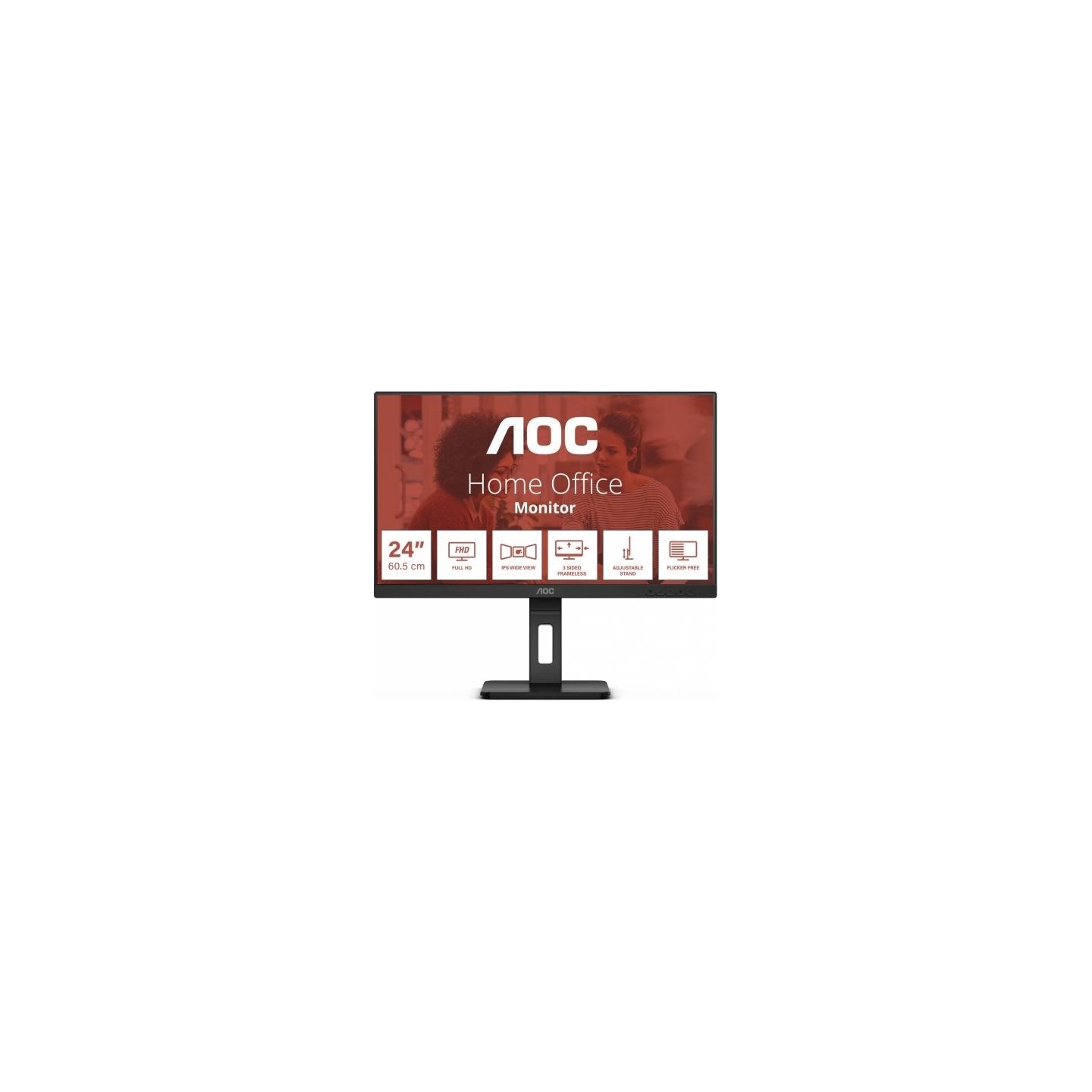 AOC Monitor 24E3QAF 23.8 cali IPS HDMI DP Pivot Speakers
