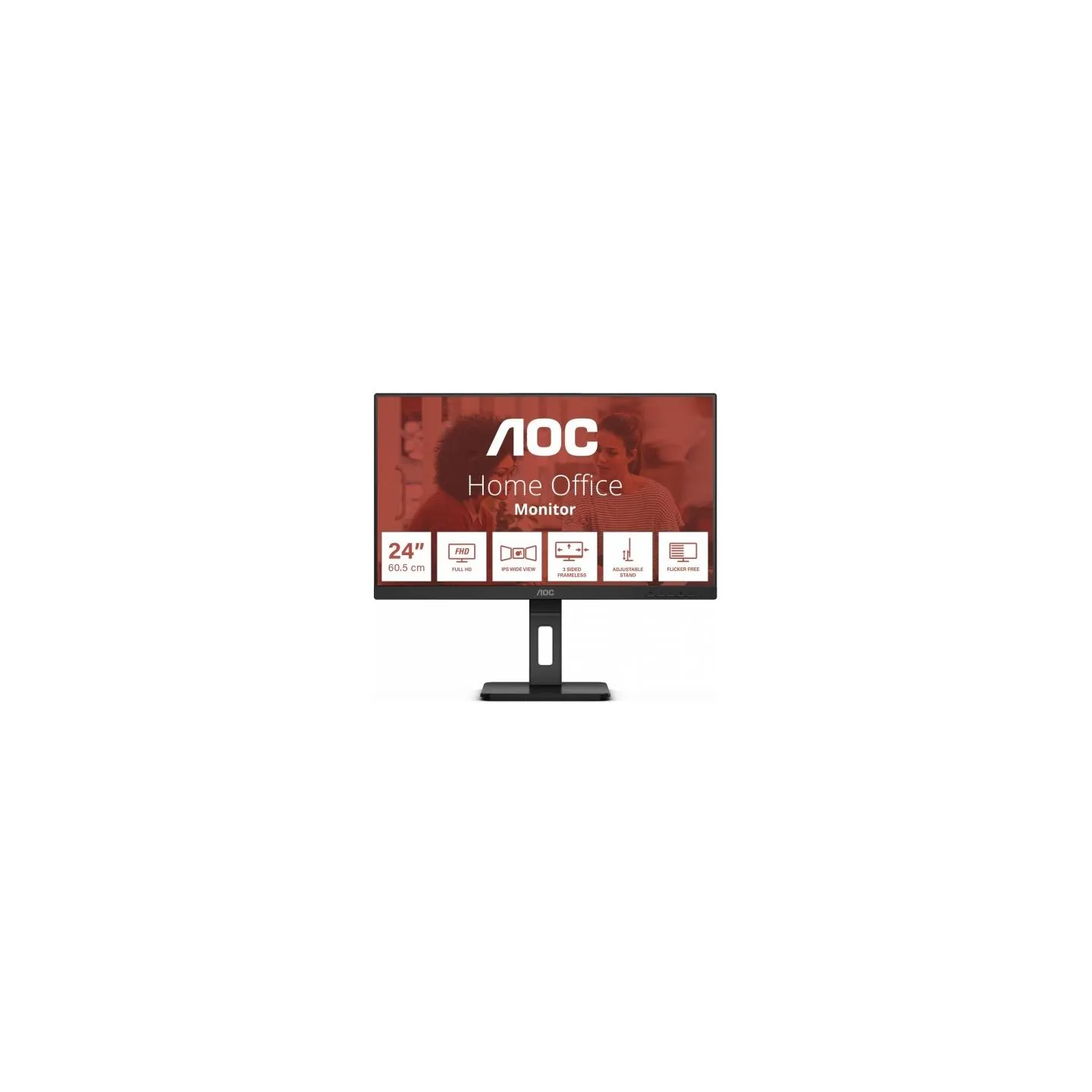 AOC Monitor 24E3QAF 23.8 cali IPS HDMI DP Pivot Speakers