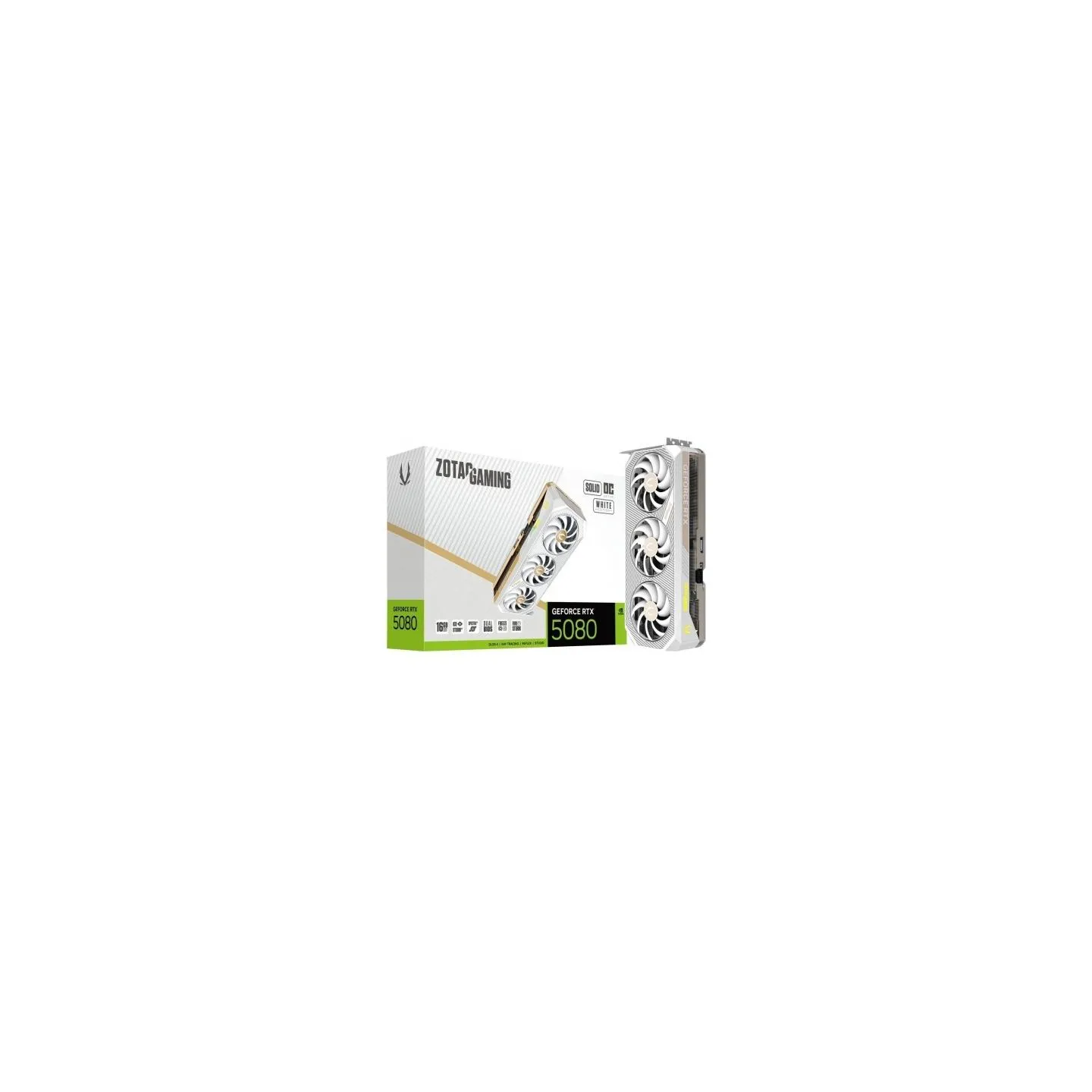 Zotac Graphics card GeForce RTX 5080 SOLID OC 16GB GDDR7 256bit 3DP/HDMI white