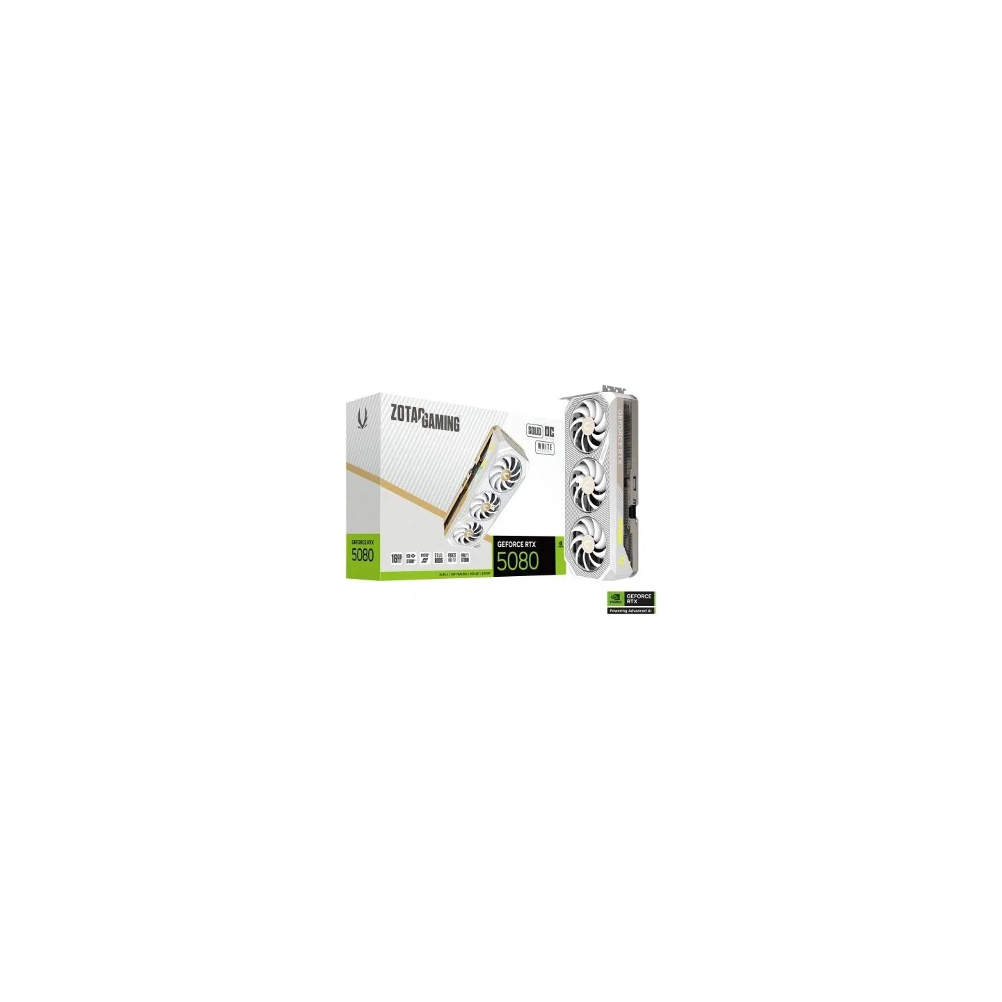 Zotac Graphics card GeForce RTX 5080 SOLID OC 16GB GDDR7 256bit 3DP/HDMI white